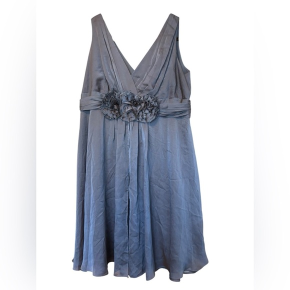 Adrianna Papel Occasions Steel Cobalt Blue Lilianna Plus Dress Flower Belt 16/18 - Picture 2 of 7